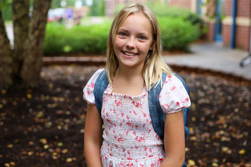 People smile on the first day of school